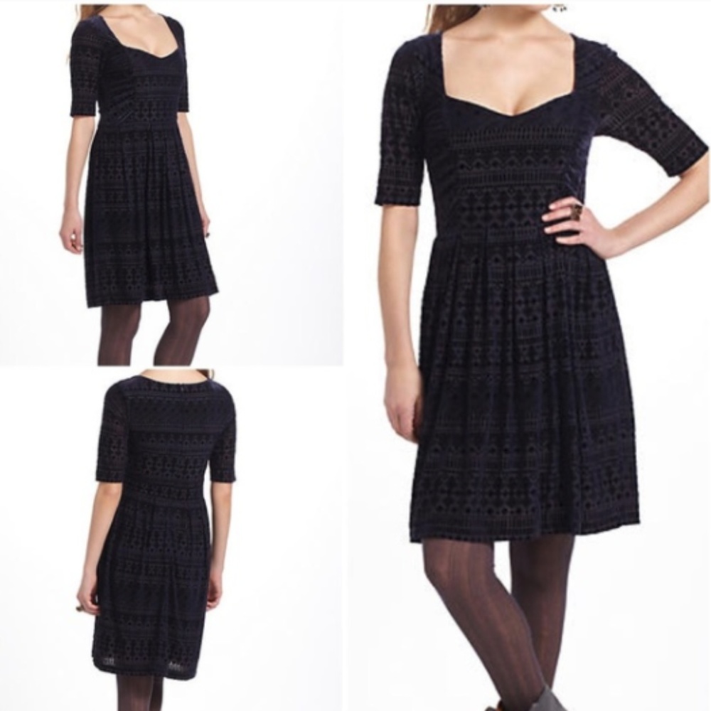 Anthropologie Meadow Rue Geo-Burnout Velvet Dress